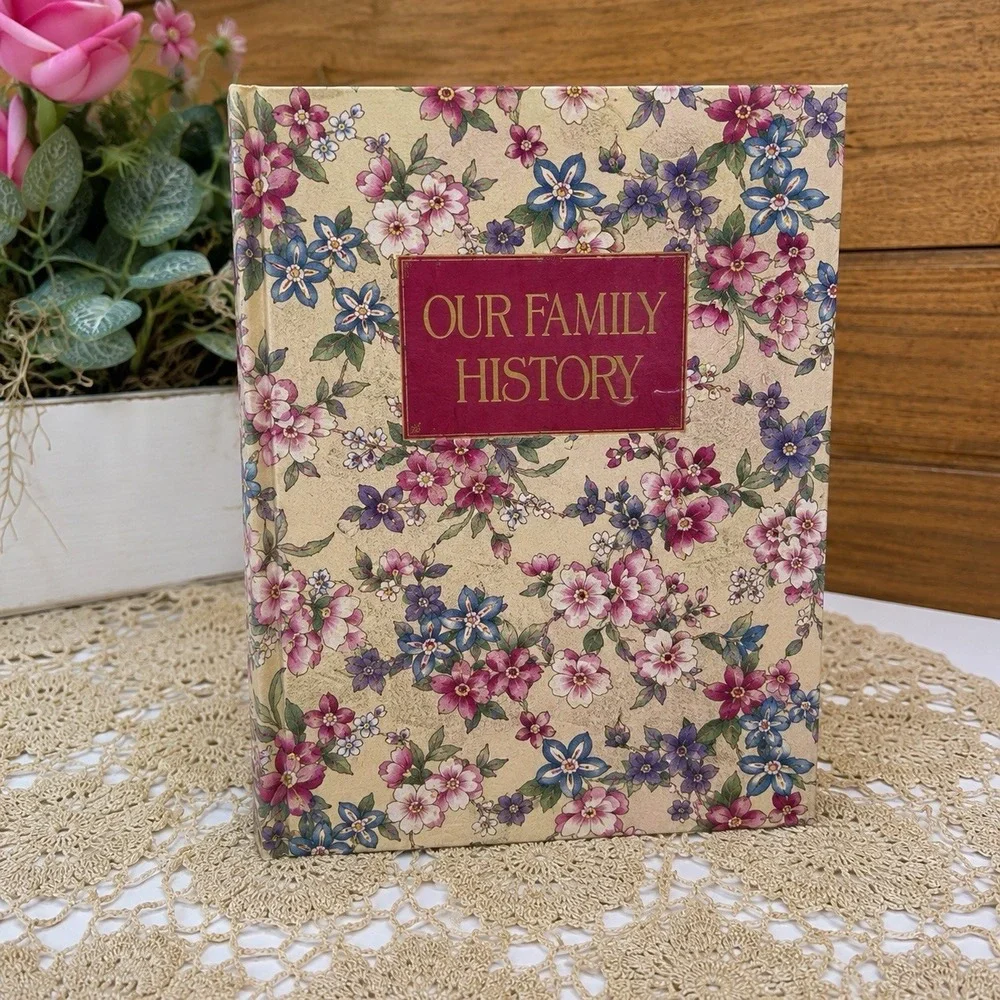 Heirloom Floral Family History Book vintage Genealogy Keepsake - Picture 1 of 8